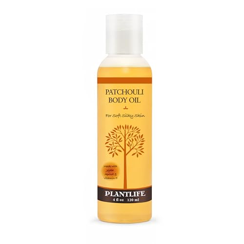 Plantlife Patchouli Body Oil - Hydrating, Non-Greasy Moisturizer 4 oz