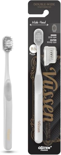 Vussen Double Wide Manual Toothbrush for Sensitive Gums, 4 Count