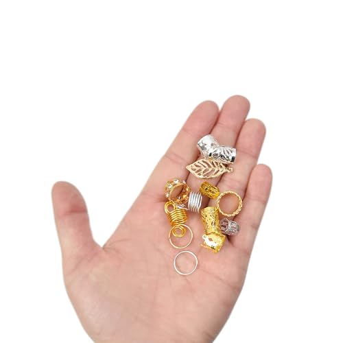 YANTAISIYU 170 Pcs Hair Jewelry for Braids - Gold & Silver Dreadlock Accessories