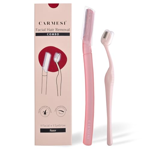 Carmesi Facial & Eyebrow Razor Set - Painless Hair Removal for Face & Brows