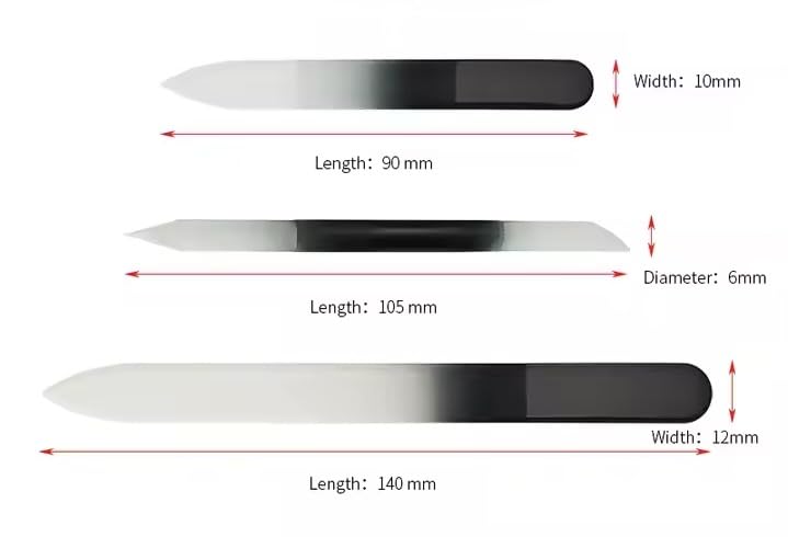 Glass Nail File Set with Cuticle Pusher & Buffer – Manicure Tools for Nails & Pedicure