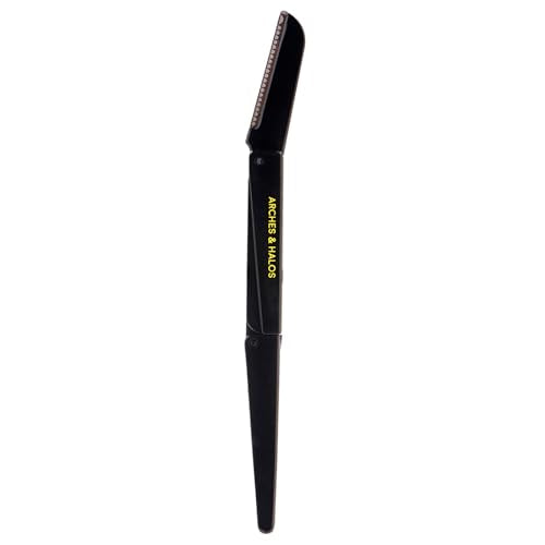 Arches & Halos Two Pack Tri-Fold Travel Eyebrow Razor for Women - Rust-Proof & Precise Shaping