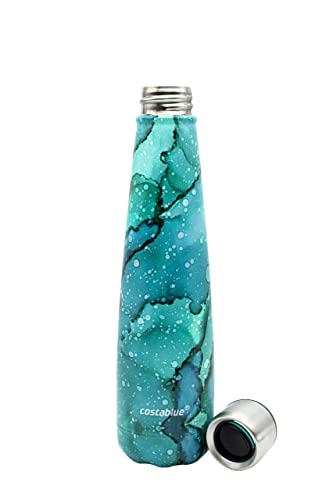 17oz Insulated Stainless Steel Water Bottle - Leakproof Thermos in Bubbly Green