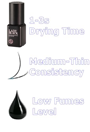 TUBeauty Sky Lady Black Eyelash Extension Adhesive 5ml - Max Bonding Strength, Professional Use, Variation 1 Bottle