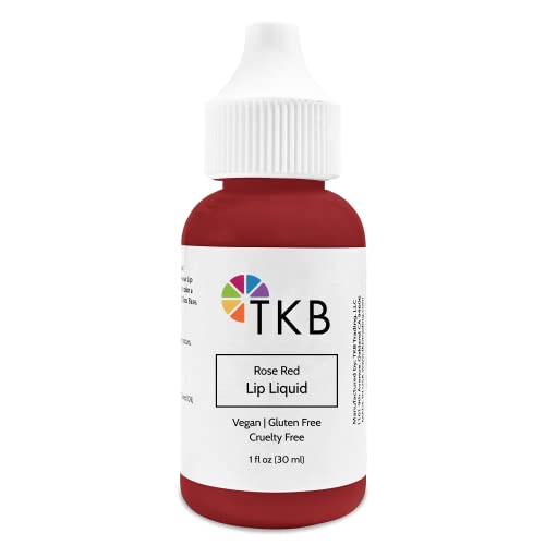 TKB Lip Liquid Color Rose Red 1 Fl Oz DIY Lip Gloss Pigment, Made in USA