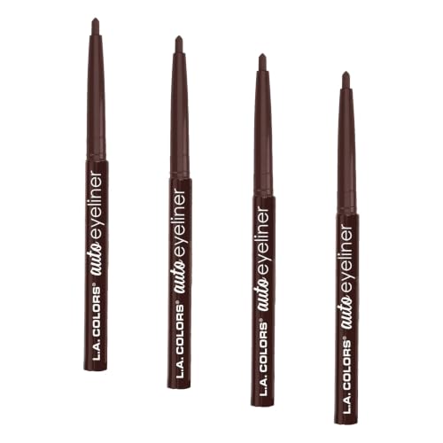 L.A. COLORS Automatic Eyeliner Pencil, Black Brown - Pack of 4