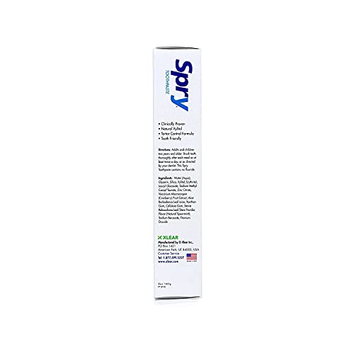 Spry Natural Fluoride-Free Xylitol Toothpaste, Spearmint, 5oz (2-Pack)