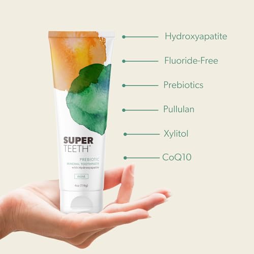 SuperTeeth Hydroxyapatite Toothpaste - Fluoride-Free Mint Formula for Kids & Adults