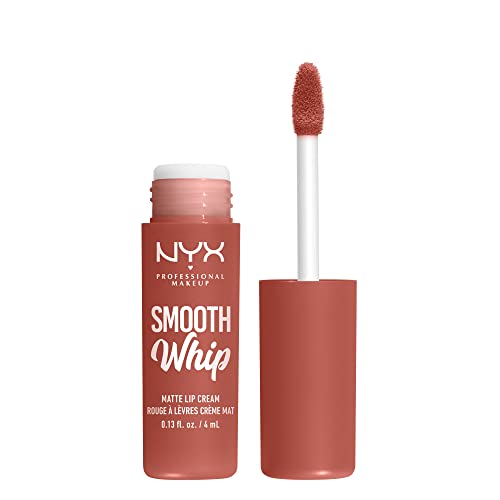 NYX Smooth Whip Matte Lip Cream - Long Lasting Vegan Lipstick, Kitty Belly (Peach Nude)