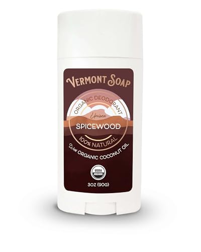 Vermont Soap Organic Spicewood Deodorant - Aluminum Free Natural Stick, 3 oz