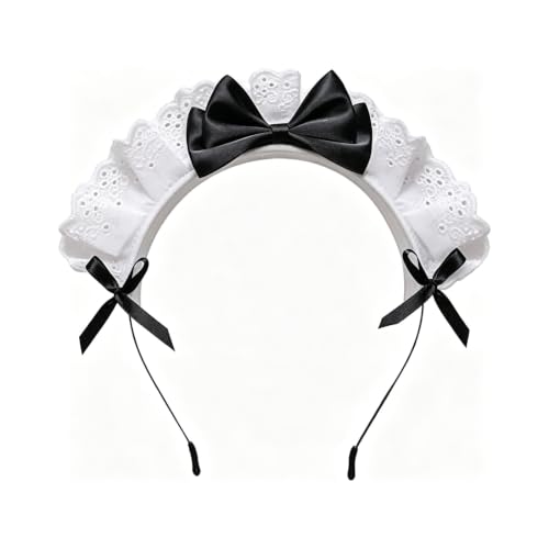 Black Lace Bow Headband for Women - Elegant Cosplay & Fashion Accessory