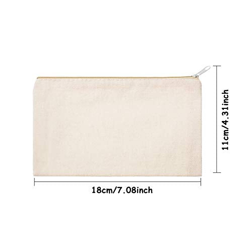 16-Pack Canvas Zipper Pouches - Multi-Purpose Cosmetic, Makeup, and Organizer Bags