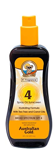 Australian Gold SPF 4 Sunscreen Spray Oil Broad Spectrum Water-Resistant 8oz