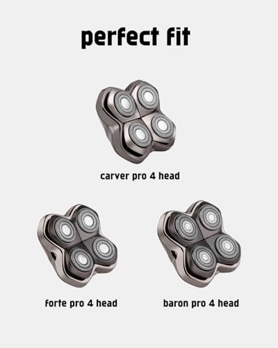Pitbull Shaver Replacement Blades - 4 Pack for Skull Shaver Heads