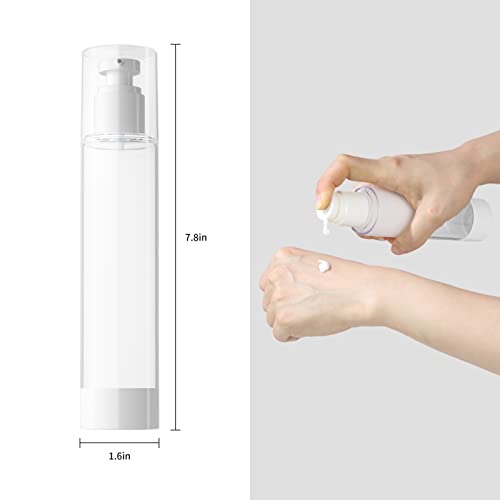 Longway 120ml Airless Pump Bottles - Refillable Travel Cosmetic Containers (6 Pack)