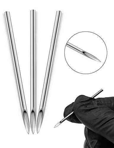 Vsnnsns 10G Surgical Steel Piercing Needles for Nose Septum Lip Tongue & Eyebrow Jewelry