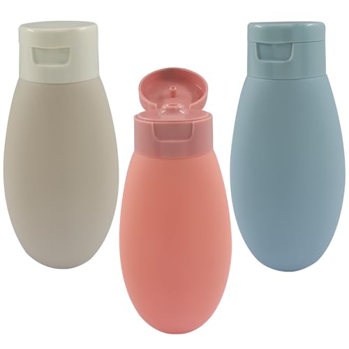 3-Pack 60ml Travel Bottles - Leakproof, Squeezable Containers for Shampoo & Lotion