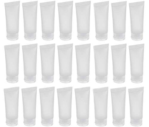 ericotry 24 Pack 30ml Reusable Plastic Squeeze Tubes with Flip Caps for Cosmetics & Skincare