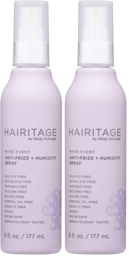 Hairitage Mane Event Heat Protectant & Anti-Frizz Styling Spray, 6oz (2 Pack)