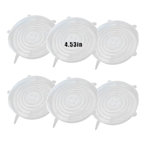Silicone Stretch Lids Set - 6 Reusable Food Storage Covers, 4.53in