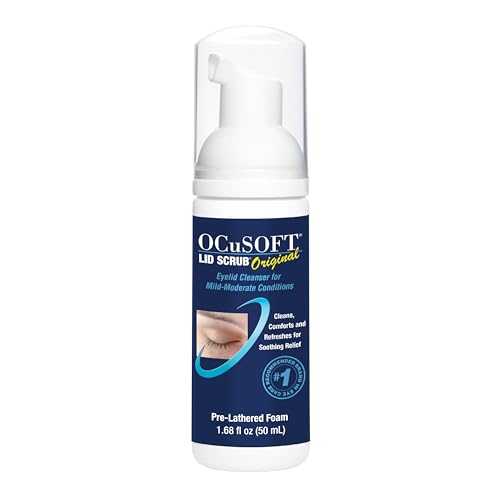 OCuSOFT Original Foaming Eyelid Cleanser - Gentle Daily Wash for Eye Makeup & Irritation Relief - 1.68 fl oz