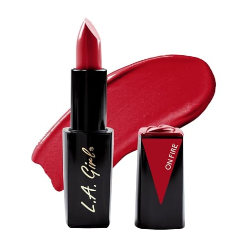 L.A. Girl Lip Attraction Lipstick On Fire 0.11oz - Full Coverage, Hydrating Lip Color