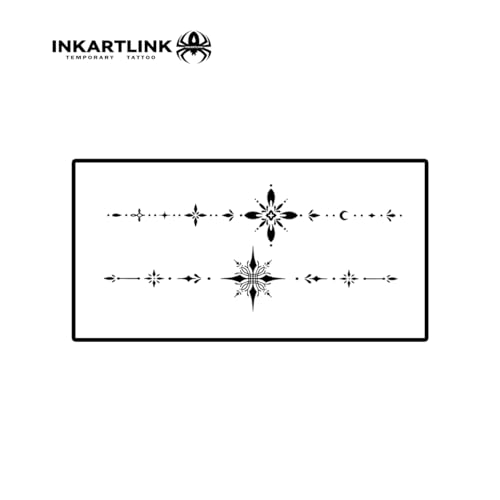 INKARTLINK Henna. Temporary Tattoos, Realistic Waterproof Fake Tattoos
