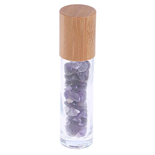 Amethyst Crystal Roll-On Bottles 10ml Pack of 5 for Essential Oils & Perfume