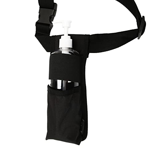 Black Massage Oil Waist Holster Belt - Adjustable Lotion Holder for Therapists