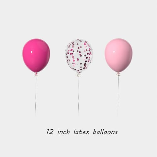 12 Inch Pink Confetti Latex Balloons - Pack of 50 for Parties