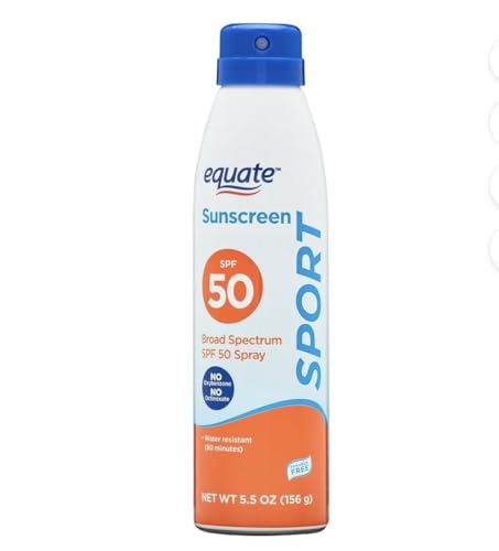 Equate SPF 50 Sport Sunscreen Spray - Broad Spectrum Waterproof 6oz