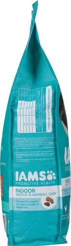 IAMS Proactive Health Dry Cat Food - Indoor Weight & Hairball Care | Real Chicken, 7 lb Bag