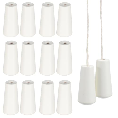 Wood Blind Pull Cord Knobs - 12PCS Replacement Tassels for Curtains