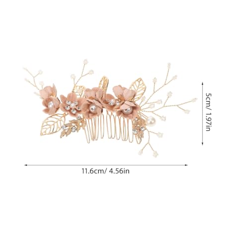 NUOBESTY Bridal Hair Clips - 4 Pcs Rhinestone Floral Combs for Weddings