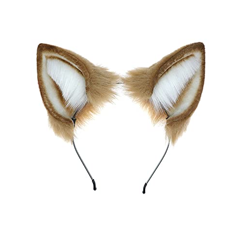 Furry Dog Ear Headband for Anime Cosplay, Halloween and Costume Parties