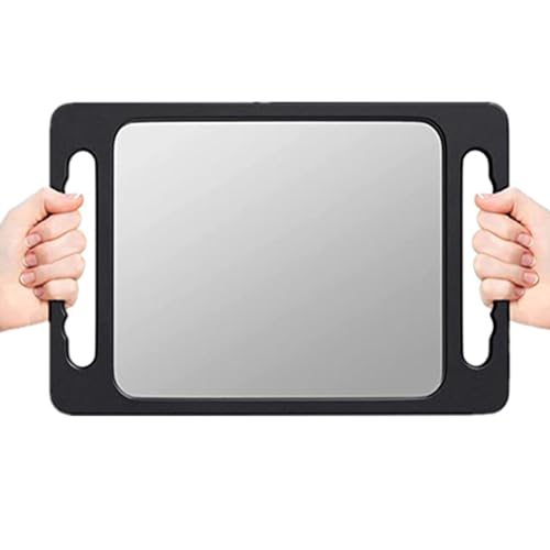 Large Rectangular Handheld Mirror with Double Handles - Professional Salon