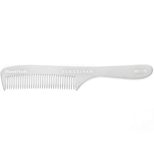 Fendrihan Metal Fine Tooth Grooming Comb with Handle - 6.8 Inches