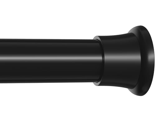 Adjustable Black Shower Curtain Rod, 32-76 Inches, No Drilling
