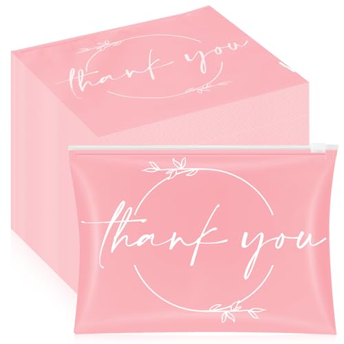 Ireer 100 Pcs Clear and Pink Makeup Bags - Waterproof EVA Gift Organizer