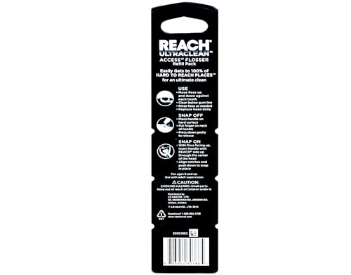 REACH Ultraclean Access Snap-On Flosser with 28 Mint Refill Heads