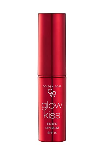 Golden Rose Glow Kiss Tinted Lip Balm SPF15 - Vegan Strawberry Shade