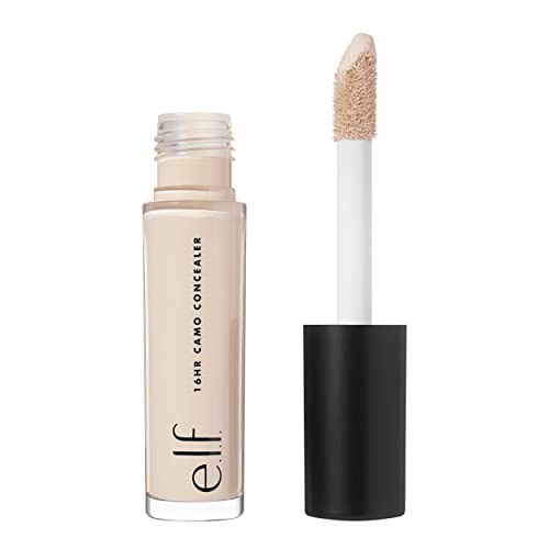 e.l.f. 16HR Camo Concealer, Full Coverage, Matte Finish Under-Eye & Blemish Corrector, Hydrating Formula, 16-Hour Crease-Resistant Wear, Light Ivory