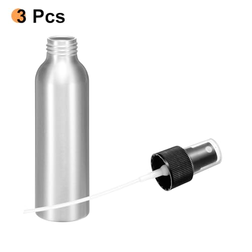 HARFINGTON 120ml Black Aluminum Fine Mist Spray Bottle - Refillable Travel Container for Perfume & Skincare