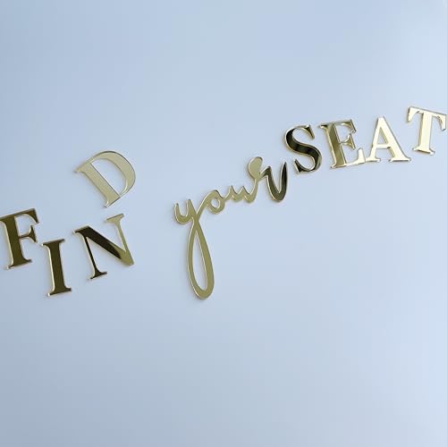 Find Your Seat Mirror Acrylic Letters for Wedding Signage - 4H x 16W