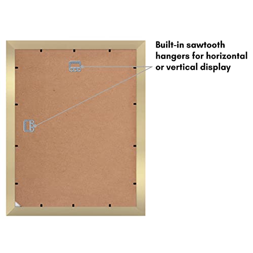 Americanflat 11x14 Gold Picture Frame with Shatter-Resistant Glass