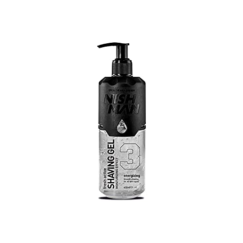 Nishman Shaving Gel 400ml - Clear, Non-Irritating, Moisturizing for Smooth Shave