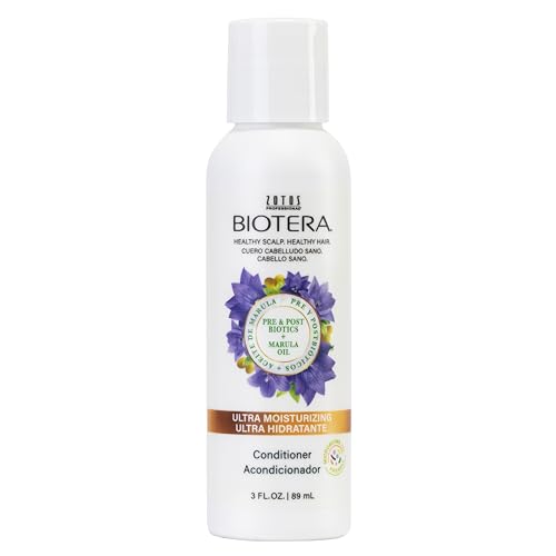 Biotera Ultra Moisturizing Conditioner 3oz for Dry Damaged Hair with Coconut & Marula Oil - Deep Hydration, Softness, Shine - Vegan & Sulfate-Free