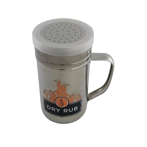 Outset Stainless Steel Dry Rub Shaker with Lid - 13oz Seasoning Dispenser