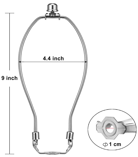 9-Inch Lamp Harp Kit with Solid Finials for Table & Floor Lamps