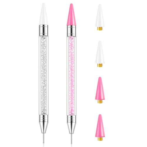 2-Piece Rhinestone Picker Tool Set with 4 Wax Head Refills